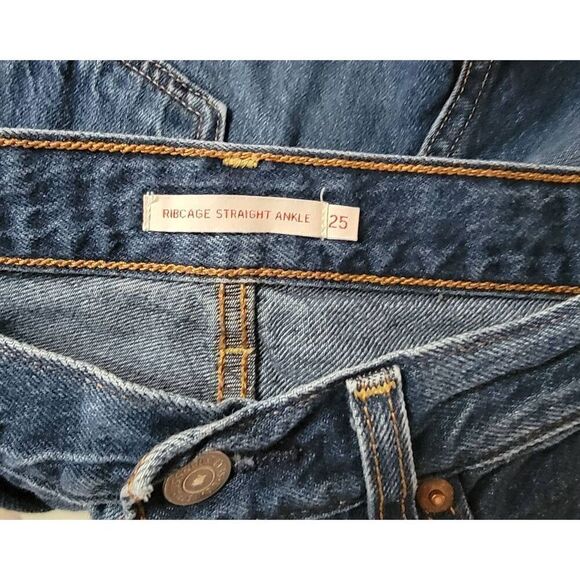 Levi's Ribcage Straight Ankle Jeans 25 - Picture 2 of 8